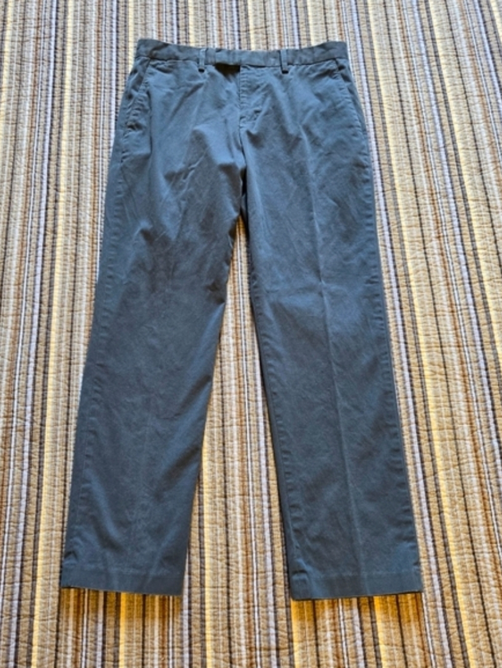 Black Brown 1826 "Jack" Slate Blue Flat Front Chinos